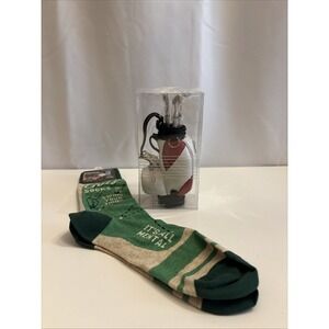 Desk Top Golf Bag Set Pens White Blue Black 3 pens Red Bag W/Golf Socks